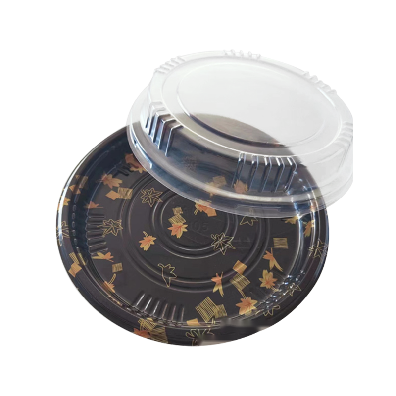 ঢাকনা সহ বৃত্তাকার স্যান্ডউইচ প্লেট